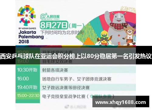 西安乒乓球队在亚运会积分榜上以80分稳居第一名引发热议